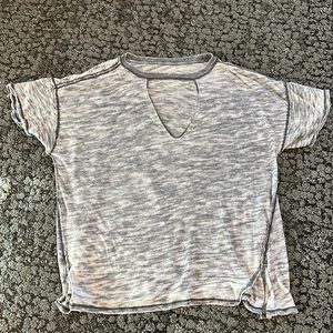 Free people cut out neck oversize shirt